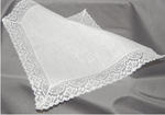 MONOGRAMMED CATHEDRAL LACE HANDKERCHIEF