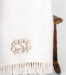 MONOGRAMMED PLUSH COTTON THROWS