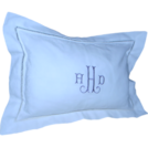 MONOGRAMMED GILUCCI LEAVES BORDERED BOUDOIR PILLOWS