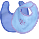 PERSONALIZED MEDIUM PIQUE/TERRY CHECK TRIM BIB