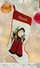 PERSONALIZED NEEDLE POINT CONE SANTA