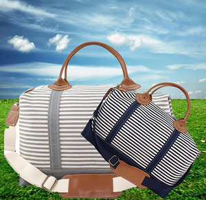 PERSONALIZED STRIPED CANVAS WEEKENDER