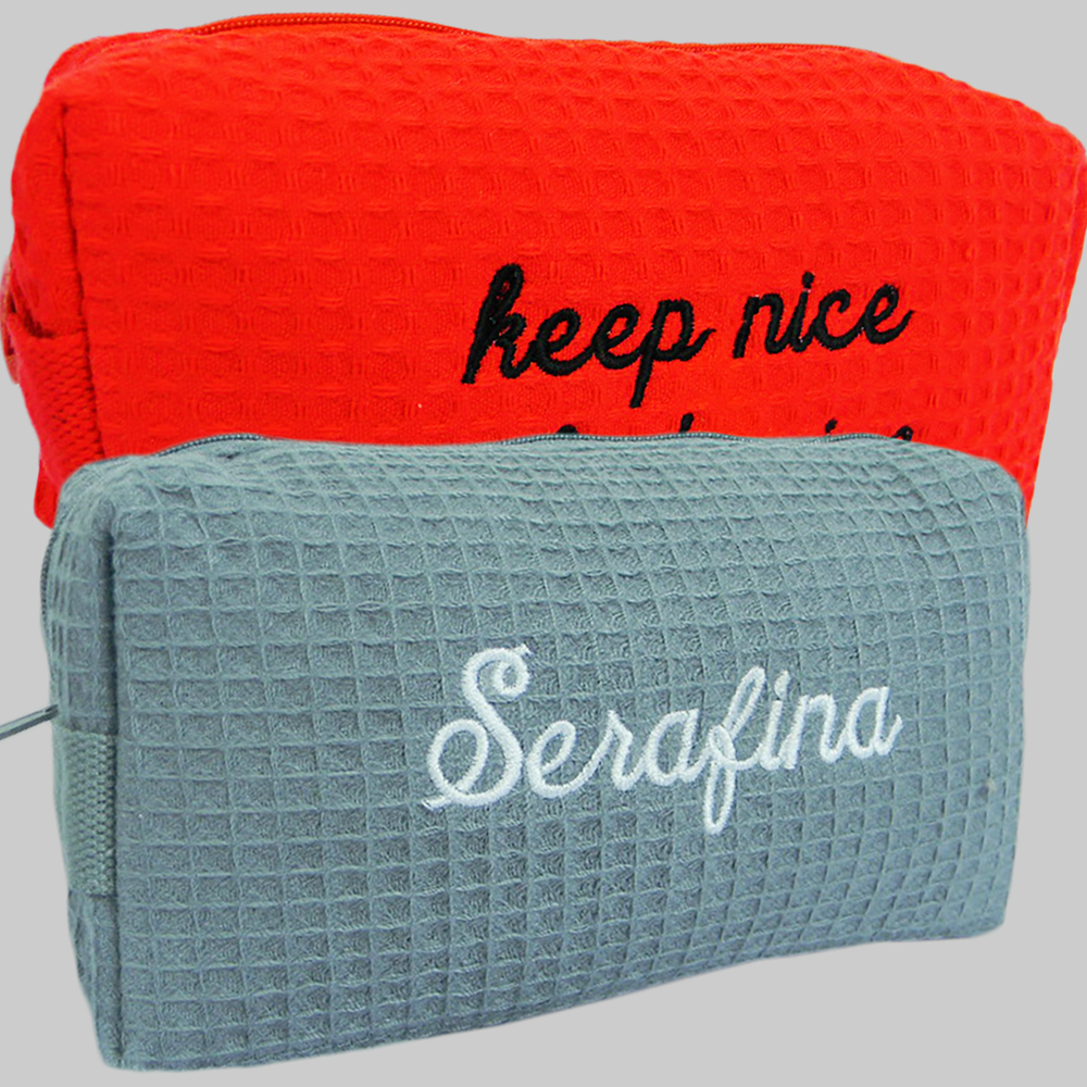 CUSTOMIZED SMALL WAFFLE COSMETIC CASES