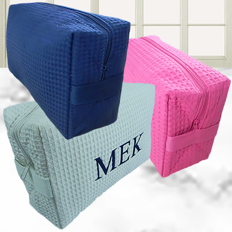 CUSTOMIZED LARGE WAFFLE COSMETIC CASE