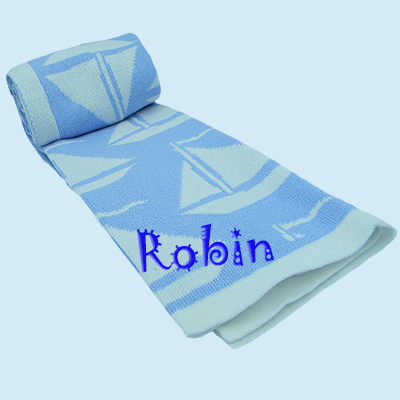 PERSONALIZED SAILBOAT BABY BLANKET