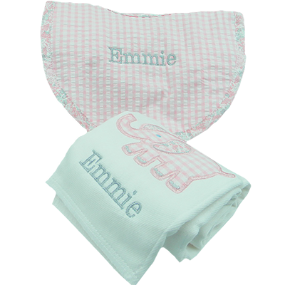 PERSONALIZED APPLIQUED BURP/BIB SET