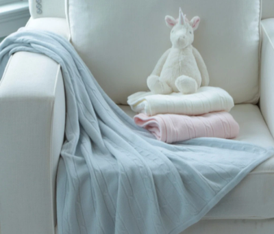 personalized cashmere cable blanket