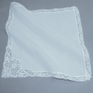 MONOGRAMMED SWISS LACE HANDKERCHIEF