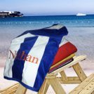 PERSONALIZED PREMIUM CABANA STRIPED VELOUR BEACH TOWEL