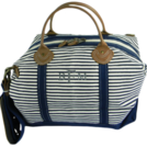 PERSONALIZED STRIPED CANVAS WEEKENDER