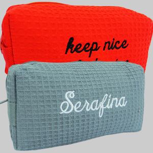 CUSTOMIZED SMALL WAFFLE COSMETIC CASES