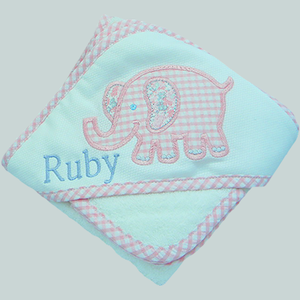 PERSONALIZED APPLIQUED HOODED TOWELS-w/WASH CLOTH
