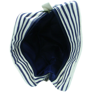 PERSONALIZED STRIPED CANVAS LINED TRAVEL KIT