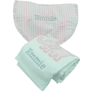 PERSONALIZED APPLIQUED BURP/BIB SET