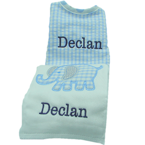 PERSONALIZED APPLIQUED BURP/BIB SET
